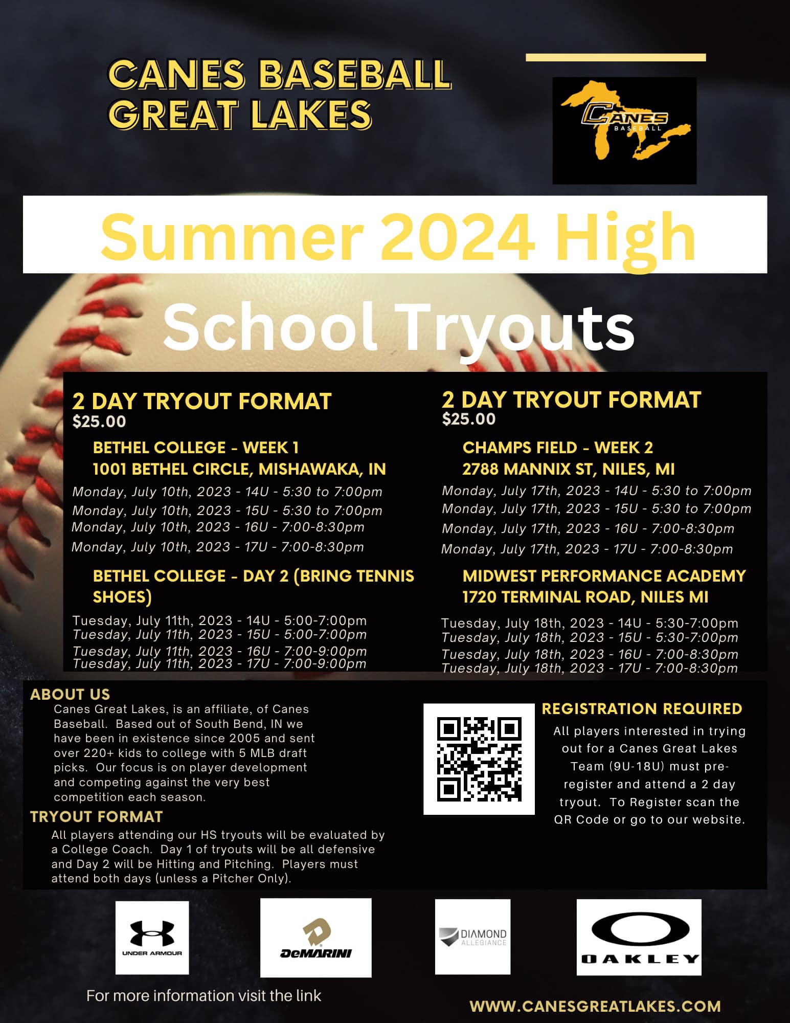 Canes Great Lakes Baseball Mishiwaka Niles IN youth baseball BaseballConnected