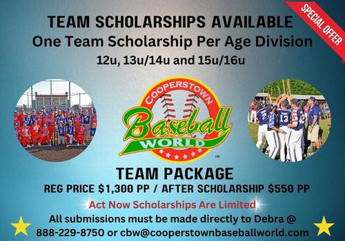 Cooperstown Baseball World Tournaments Scholarship Offer NY