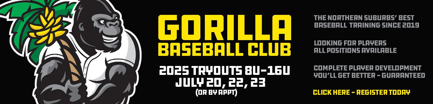 Gorilla Baseball Tryouts 2025 8u to 16u Vernon Hills Illinois