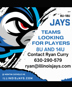 Illinois Jays Travel Baseball 8u to 18u Looking for players