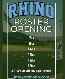 Rhino Baseball Roster Spots