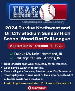 Team Exposure 2024 Fall Travel Baseball League Hammond Indiana and Whiting Indiana
