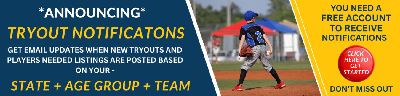 BaseballConnected Notification System for tryouts and teams looking for players.
